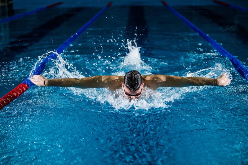 Nadador em uma das modalidades que compõem o triathlon